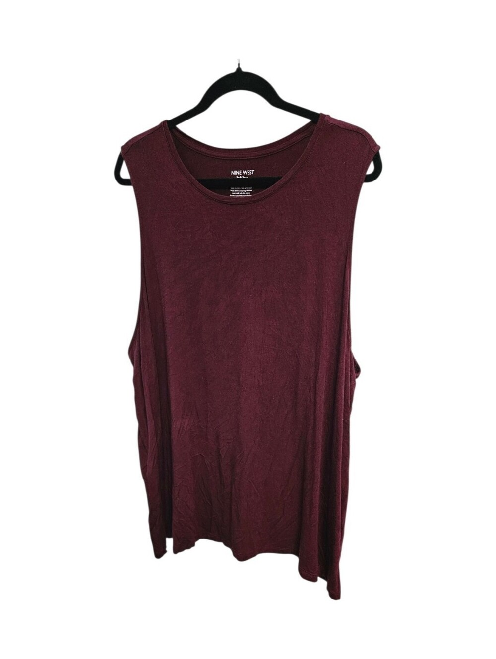 Nine West Women’s Sleeveless Crewneck Tank Top - Wine